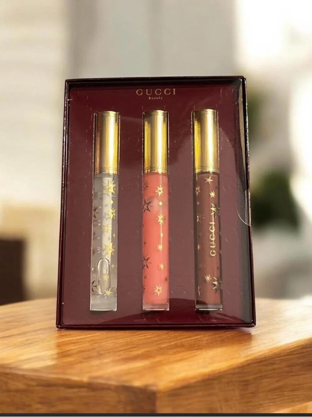 Gucci Lip Gloss Trio - Clear, Pink, Brown